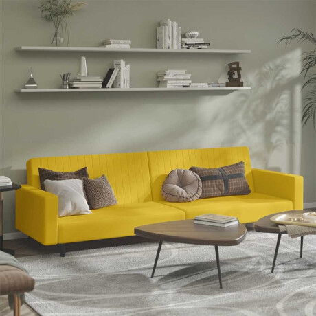 vidaXL Slaapbank 2-zits fluweel geel