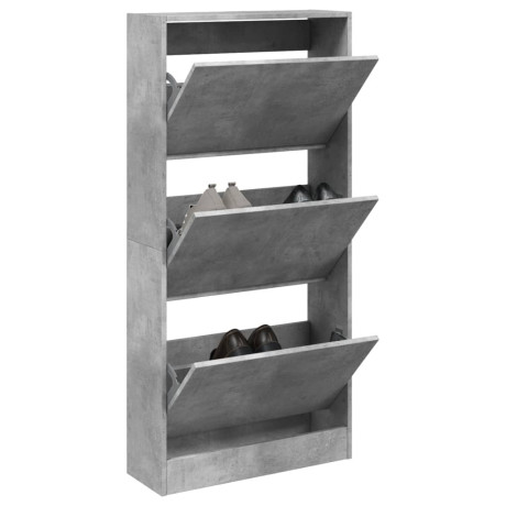 vidaXL Schoenenkast 60x21x125,5 cm bewerkt hout betongrijs