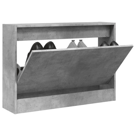 vidaXL Schoenenkast 80x21x57 cm bewerkt hout betongrijs