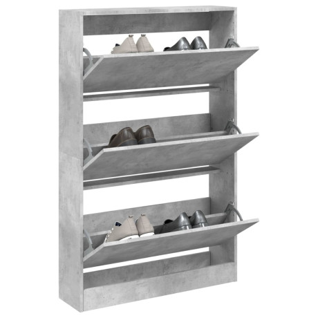 vidaXL Schoenenkast 80x21x125,5 cm bewerkt hout betongrijs