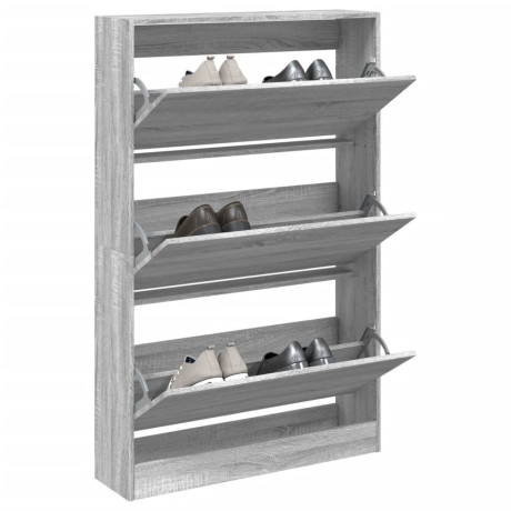 vidaXL Schoenenkast 80x21x125,5 cm bewerkt hout grijs sonoma eiken