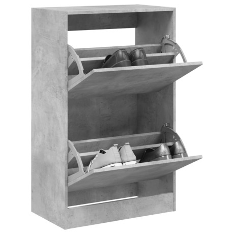 vidaXL Schoenenkast 60x34x96,5 cm bewerkt hout betongrijs