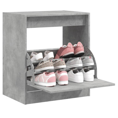 vidaXL Schoenenkast 60x42x69 cm bewerkt hout betongrijs