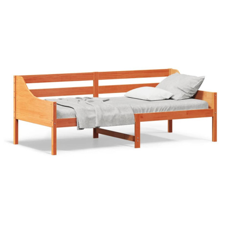 vidaXL Slaapbank zonder matras 90x200 cm massief grenenhout wasbruin