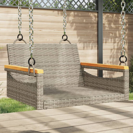 vidaXL Schommelbank 63x62x40 cm poly rattan grijs