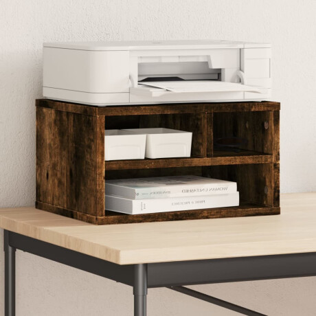 vidaXL Printerkastje 40x32x22,5 cm bewerkt hout gerookt eikenkleurig