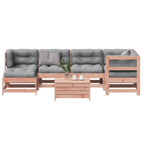 vidaXL 7-delige Loungeset met kussens massief douglashout