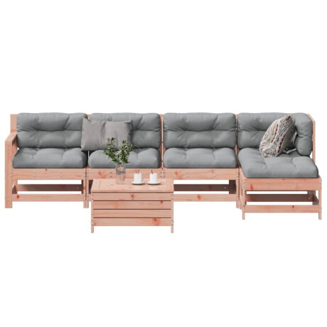 vidaXL 6-delige Loungeset met kussens massief douglashout