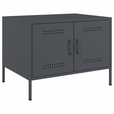 vidaXL Salontafel 68x50x50,5 cm koudgewalst staal antracietkleurig
