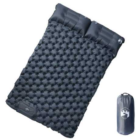 vidaXL Kampeermatras met kussens zelfopblazend 2-persoons grijs