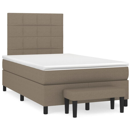 vidaXL Boxspring met matras stof taupe 120x190 cm