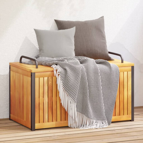 vidaXL Kussenbox 85x45x45/53 cm massief acaciahout en staal