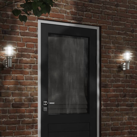 vidaXL Buitenwandlamp roestvrij staal zilverkleurig