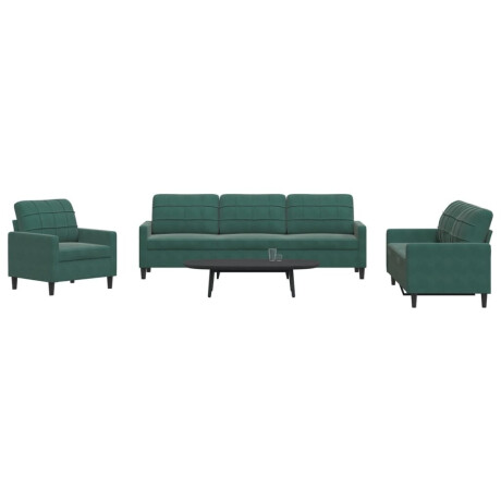 vidaXL 4-delige Loungeset met kussens fluweel donkergroen
