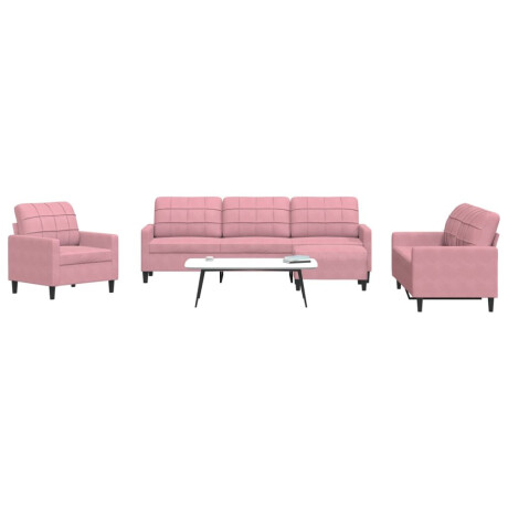 vidaXL 4-delige Loungeset met kussens fluweel roze