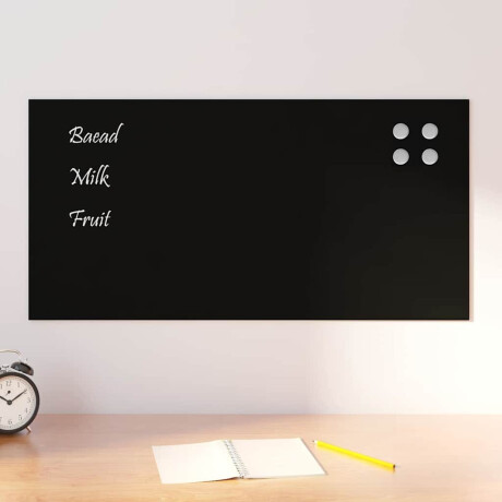 vidaXL Magneetbord voor aan de wand 80x40 cm gehard glas zwart
