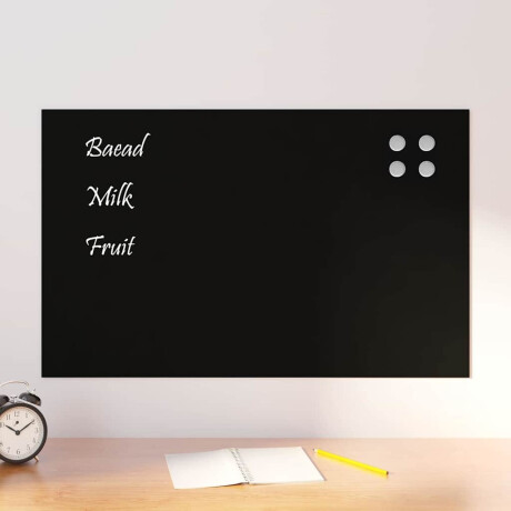 vidaXL Magneetbord voor aan de wand 80x50 cm gehard glas zwart