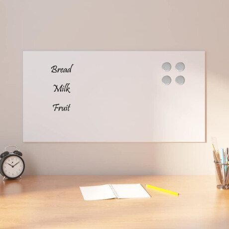 vidaXL Magneetbord voor aan de wand 80x40 cm gehard glas wit