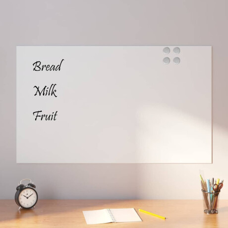 vidaXL Wandmagneetbord 100x60 cm gehard glas wit
