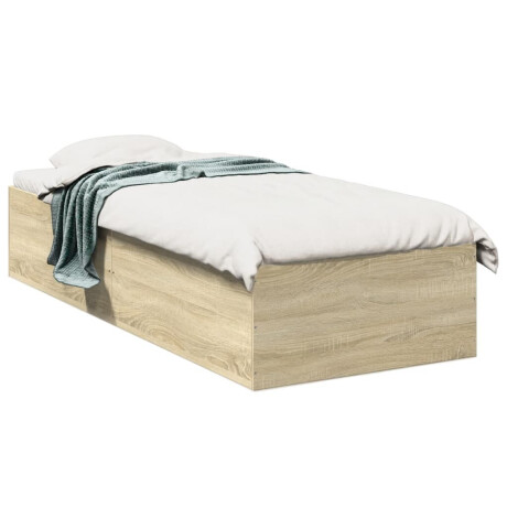 vidaXL Bedframe bewerkt hout sonoma eikenkleurig 100x200 cm