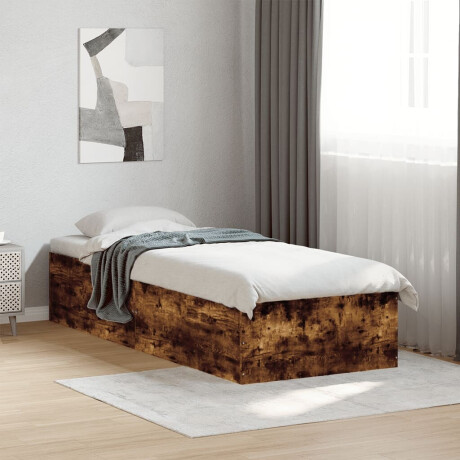 vidaXL Bedframe bewerkt hout gerookt eikenkleurig 90x190 cm