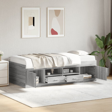 vidaXL Slaapbank met lades zonder matras 90x200 cm grijs sonoma eiken
