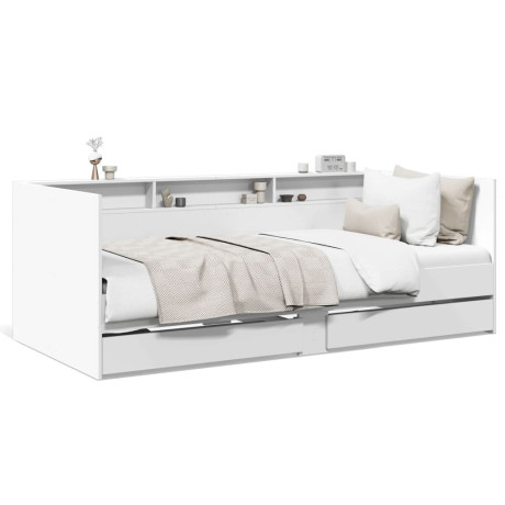 vidaXL Slaapbank met lades zonder matras 90x190 cm wit