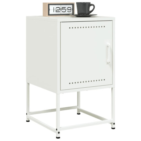 vidaXL Nachtkastjes 2 st 36x39x60,5 cm staal wit