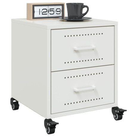 vidaXL Nachtkastjes 2 st 36x39x43,5 cm staal wit