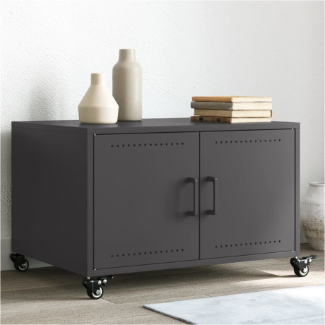 vidaXL Salontafel 68x50x43,5 cm koudgewalst staal zwart