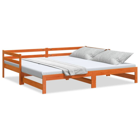 vidaXL Slaapbank met onderschuifbed 90x200 cm massief grenenhout