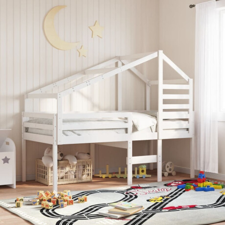 vidaXL Kinderbedhuisje 198x87x113 cm massief grenenhout wit