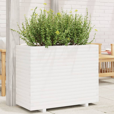 vidaXL Plantenbak 90x40x72 cm massief grenenhout wit