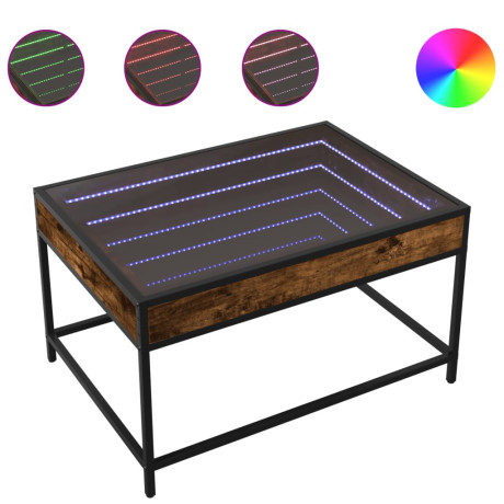 vidaXL Salontafel met Infinity LED 70x50x41 cm gerookt eikenkleurig