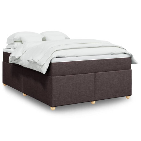 vidaXL Boxspring met matras stof donkerbruin 160x200 cm