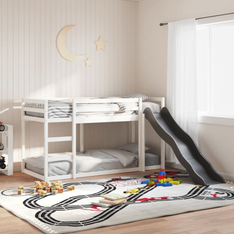 vidaXL Stapelbed met glijbaan en ladder grenenhout wit 80x200 cm