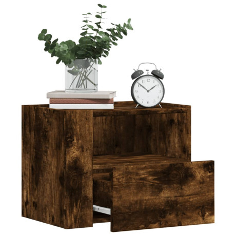 vidaXL Nachtkastjes 2 st wandgemonteerd 45x30x35 cm gerookt eikenkleur