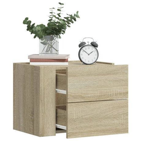 vidaXL Nachtkastje wandgemonteerd 45x30x35 cm sonoma eikenkleurig