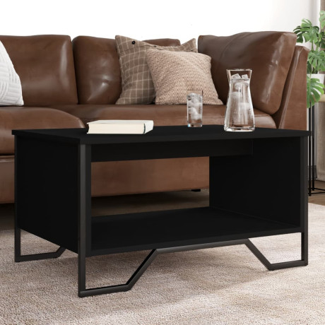 vidaXL Salontafel 75x51x40 cm bewerkt hout zwart