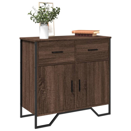 vidaXL Dressoir 79.5x35,5x74,5 cm bewerkt hout bruin eikenkleur