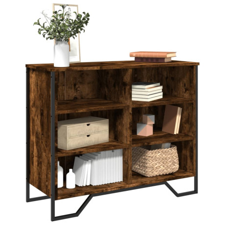 vidaXL Dressoir 91x35,5x74,5 cm bewerkt hout gerookt eikenkleurig
