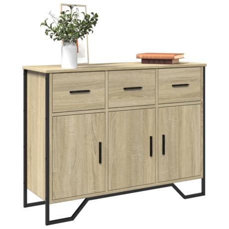 vidaXL Dressoir 97x32,5x74,5 cm bewerkt hout sonoma eikenkleurig