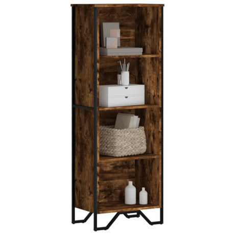 vidaXL Boekenkast 50x31x137,5 cm bewerkt hout gerookt eikenkleurig