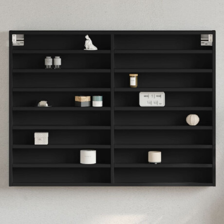 vidaXL Vitrinekast 100x8,5x75 cm bewerkt hout zwart