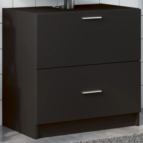 vidaXL Wastafelkast 59x37x59 cm bewerkt hout zwart