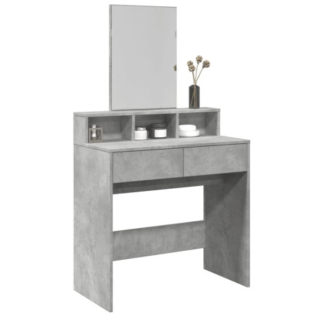 vidaXL Kaptafel met spiegel 80x41x144,5 cm betongrijs