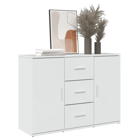 vidaXL Dressoir 90,5x29,5x65 cm bewerkt hout hoogglans wit