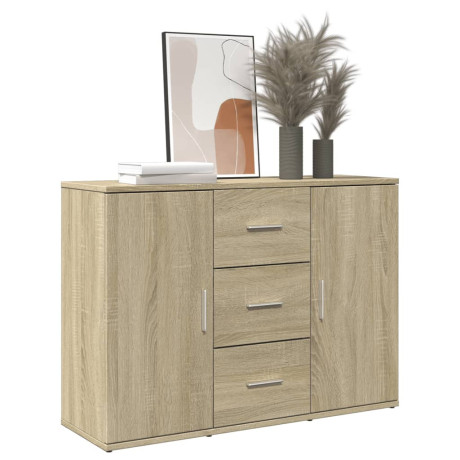 vidaXL Dressoir 90,5x29,5x65 cm bewerkt hout sonoma eikenkleurig