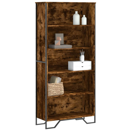 vidaXL Boekenkast 80x31x169 cm bewerkt hout gerookt eikenkleurig