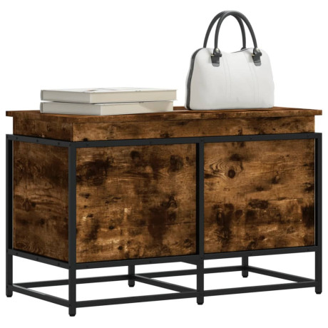 vidaXL Opbergbox met deksel 80x40x51,5 cm bewerkt hout gerookt eiken